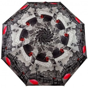 Стильный зонт с городом, Три Слона, автомат, 3 сл.,арт.881 35